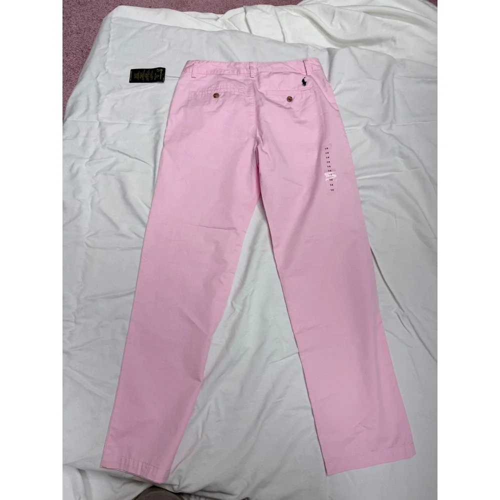 Polo Ralph Lauren Kids Pink Chino Pants Size 14 New With Tags Straight Leg